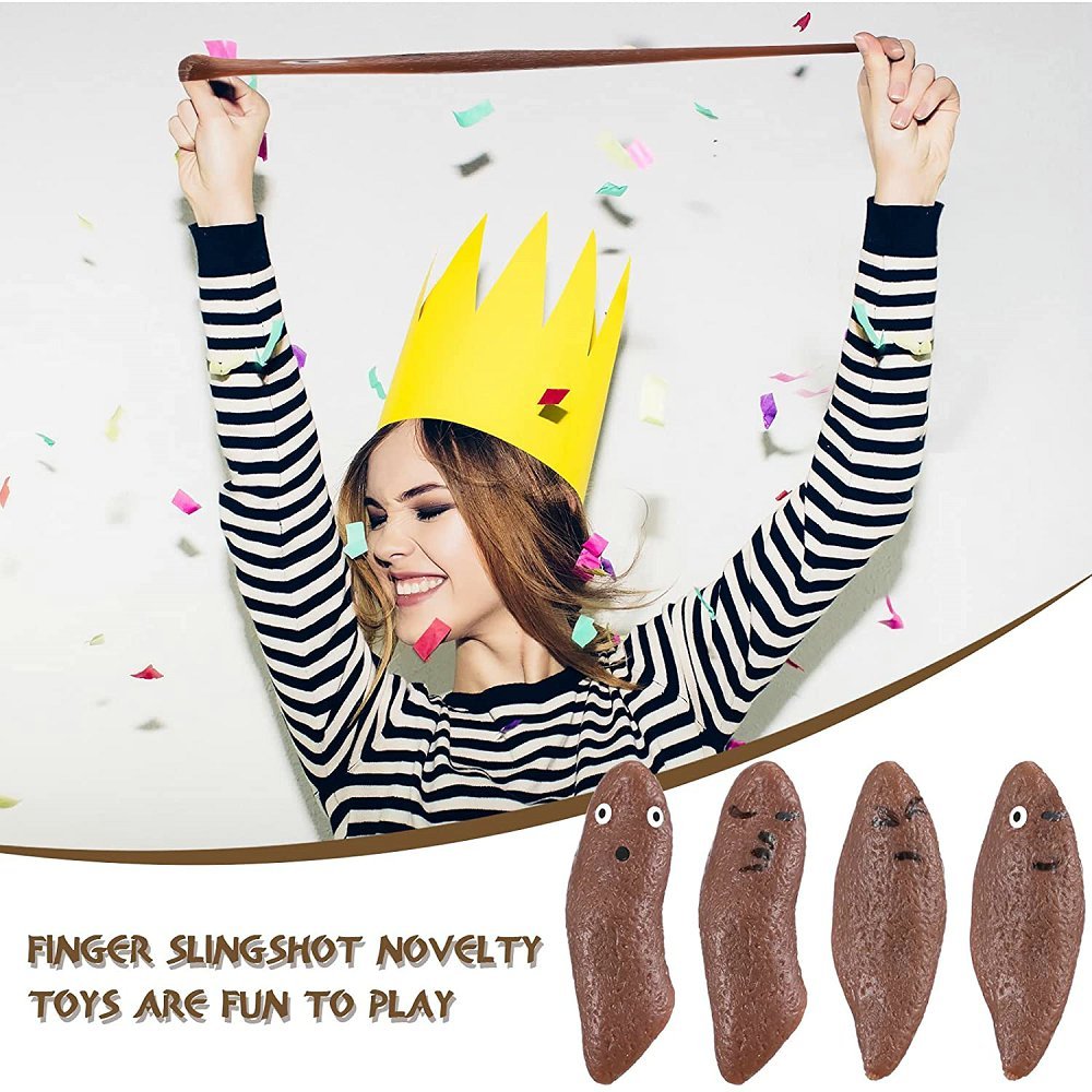 Wholesale 4pcs Colorful Fingers Slingshot Rubber Poop