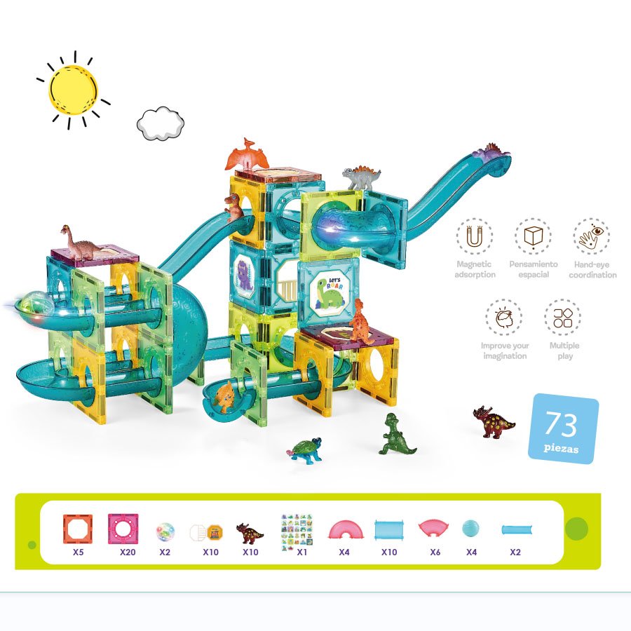 Bulk Dinosaur Magnetic Building Block Toy