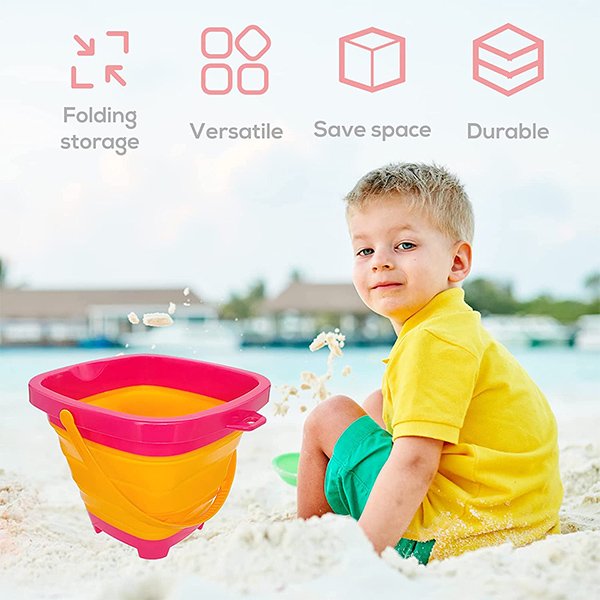 Safe Material : beach kids toys uesd Eco -friendly material,safe for kids. Premium Quality: Our beach bucket is mainly made of high-grade silicone materials, it is thick, soft and very sturdy, very hard to break, so you can use it for a long time. Perfect Gift: Our beach buckets for kids can also be used in the snow, backyard gardening and in your kid’s sandbox. Adorable and novel appearance sand toys can promote the cognitive and imaginative skills of your kids, perfect beach toys for 3,4,5,6,7,8,9 10 years old boys and girls. Easy to use: Our beach bucket is foldable and you just need to press on the folded bucket to make it snap back. Safe Material : beach kids toys uesd Eco -friendly material,safe for kids. Premium Quality: Our beach bucket is mainly made of high-grade silicone materials, it is thick, soft and very sturdy, very hard to break, so you can use it for a long time. Perfect Gift: Our beach buckets for kids can also be used in the snow, backyard gardening and in your kid’s sandbox. Adorable and novel appearance sand toys can promote the cognitive and imaginative skills of your kids, perfect beach toys for 3,4,5,6,7,8,9 10 years old boys and girls. Easy to use: Our beach bucket is foldable and you just need to press on the folded bucket to make it snap back.