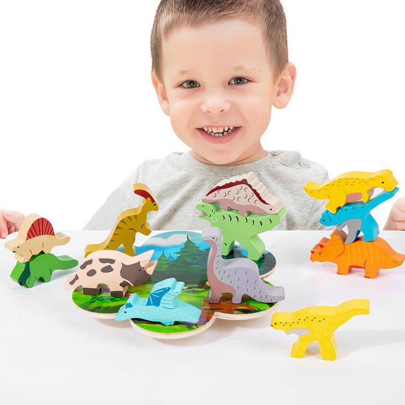 Newly Designed OEM Wooden Toy 3D Dinosaur Stack Balance Building Blocks 2-17 OEM Wooden Toy-4
