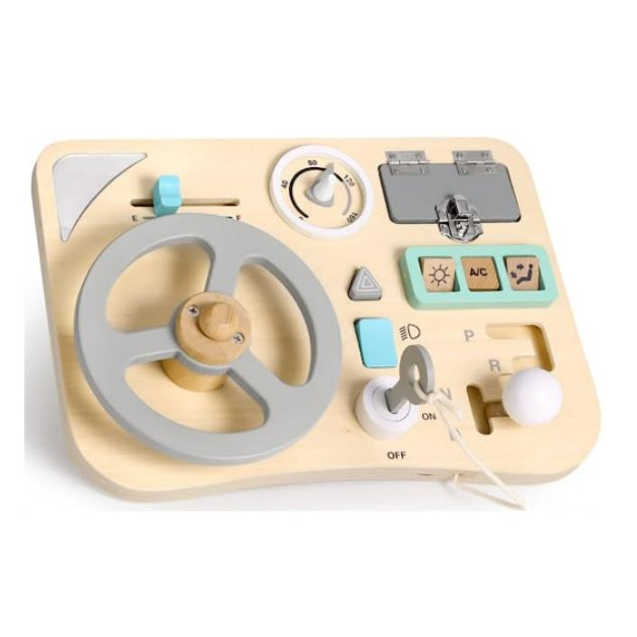 Wooden Busy Board for Toddlers 3-6 Years Old