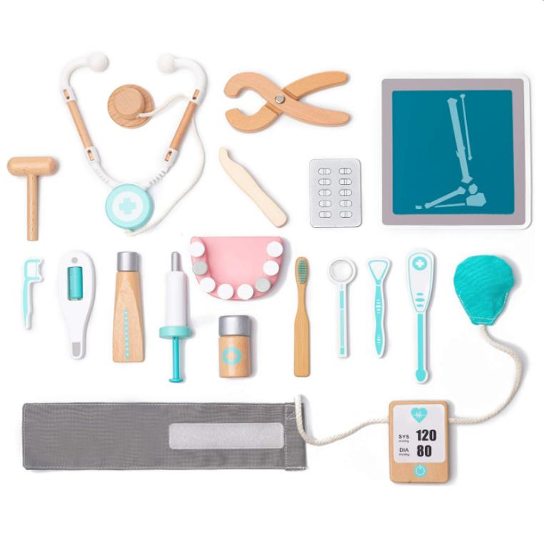 Great OEM Wooden Doctor Kit for Kids 18 PCS 