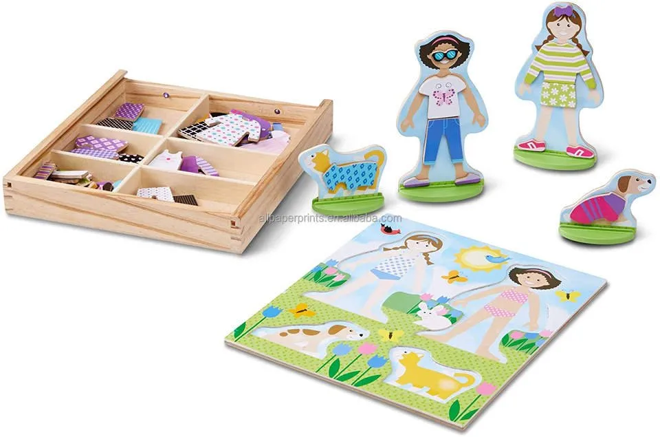 oem magnetic wooden doll toys in china 6