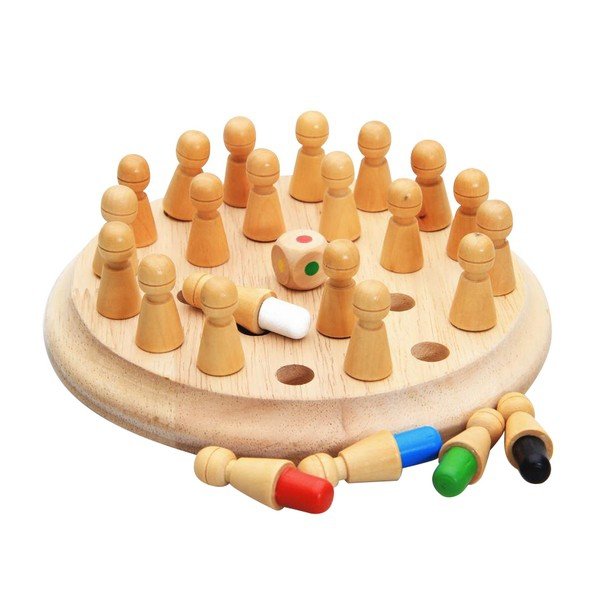 wooden memory chess set