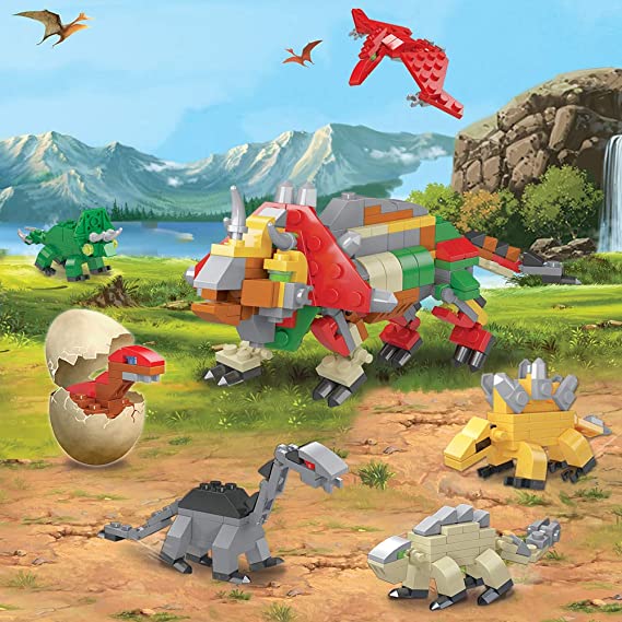 Filled Eggs with Dinosaurs Building Blocks