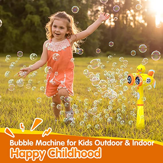 Bubble Gun Machine with Bubble Refill Solution