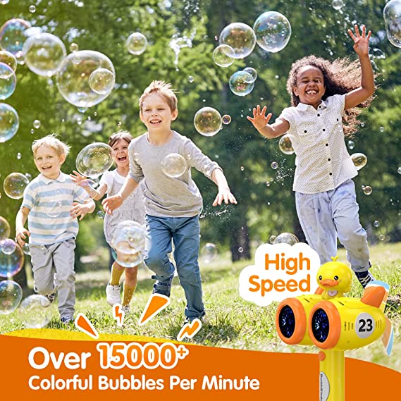 Bubble Gun Machine with Bubble Refill Solution